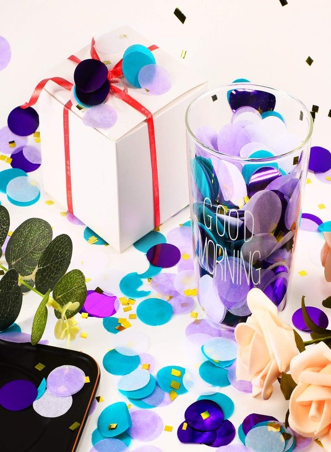 تيكيونايت قصاصات ورقية دائرية من TecUnite لتزيين طاولات حفلات الزفاف وأعياد الميلاد، 1.76 أونصة (2.5 سم، قصاصات ورقية بنفسجية وزرقاء مخضرة) - Image 3